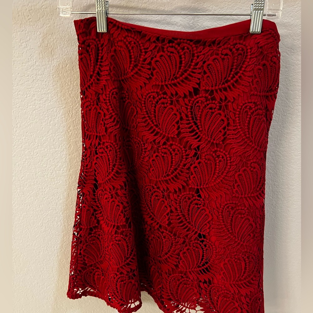 Beautiful red lace dress.
